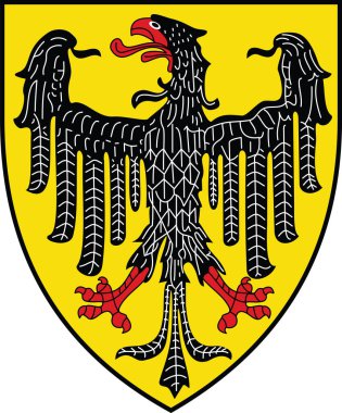 Alman bölgesel başkenti AACHEN, GERMANY 'nin resmi arma vektör illüstrasyonu