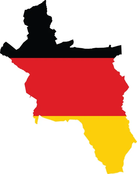 Mapa Simple Capital Regional Alemana Aachen Dentro Bandera Alemania — Archivo Imágenes Vectoriales