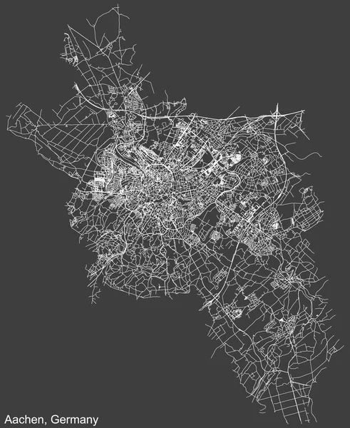 Navegación Negativa Detallada Líneas Blancas Calle Urbana Mapa Carreteras Capital — Vector de stock