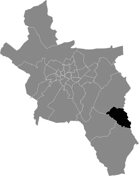 Preto Plano Branco Destaque Mapa Localização Kornelimnster District Dentro Mapa —  Vetores de Stock