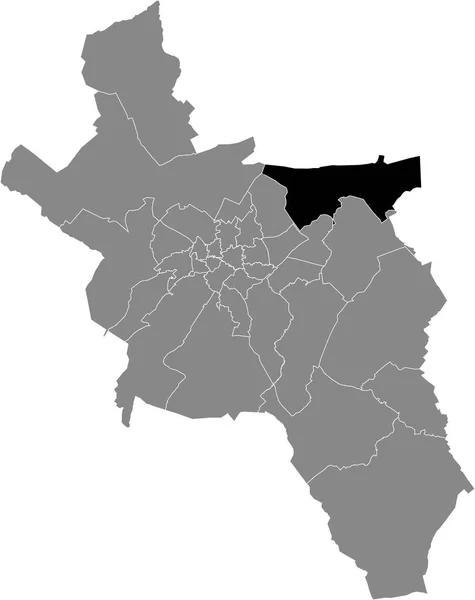 Mapa Ubicación Del Haaren District Blanco Negro Dentro Del Mapa — Vector de stock