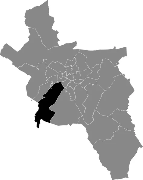 Mapa Ubicación Del Hangeweiher District Blanco Plano Negro Dentro Del — Archivo Imágenes Vectoriales