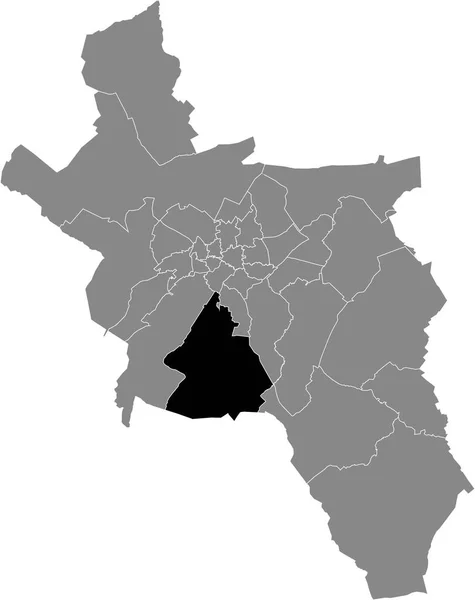 Μαύρο Επίπεδο Κενό Τόνισε Χάρτη Θέση Του Steinebrck District Μέσα — Διανυσματικό Αρχείο