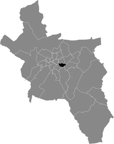 Чорна Плоска Чиста Пляма Виділила Карту Розташування Frankenberg District Всередині — стоковий вектор