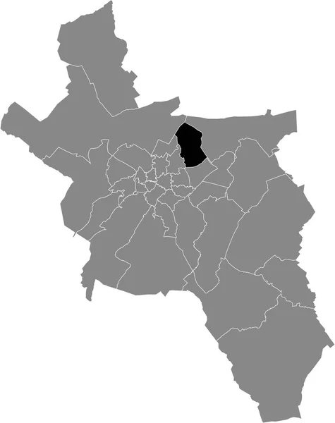 Plano Negro Blanco Destacado Mapa Ubicación Del Kalkofen District Dentro — Archivo Imágenes Vectoriales