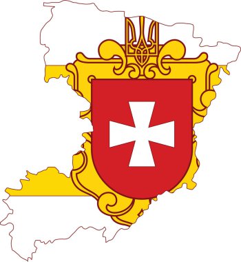 RIVNE OBlast, UKRAINE 'ın Ukrayna idari alanının düz vektör haritası