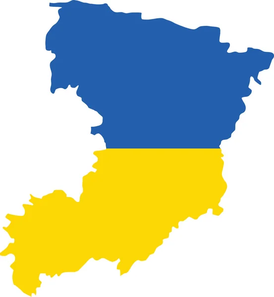 Rivne Oblast Ukrán Közigazgatási Területének Lapos Vektortérképe Ukraine Hivatalos Lobogójával — Stock Vector