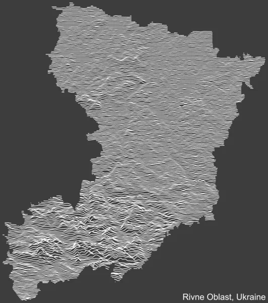 Topographic Negative Relief Map Ukrainian Administrative Area Rivne Oblast Ukraine — стоковий вектор