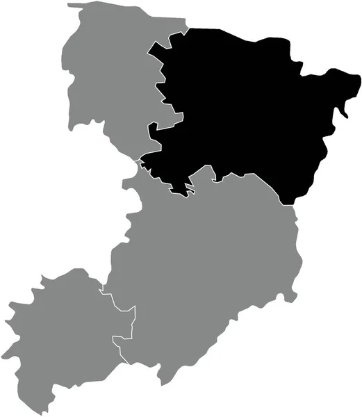 Black Flat Blank Highlighted Location Map Sarny Raion Gray Raions — Stockový vektor