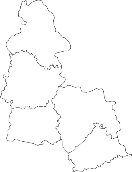 White Flat Blank Vector Map Raion Areas Ukrainian Administrative Area — Stockový vektor