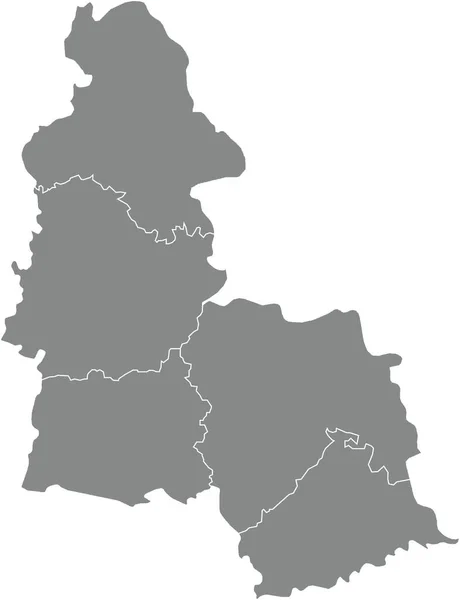 Γκρι Επίπεδη Κενό Διανυσματικός Χάρτης Των Περιοχών Ραίων Της Ουκρανικής — Διανυσματικό Αρχείο