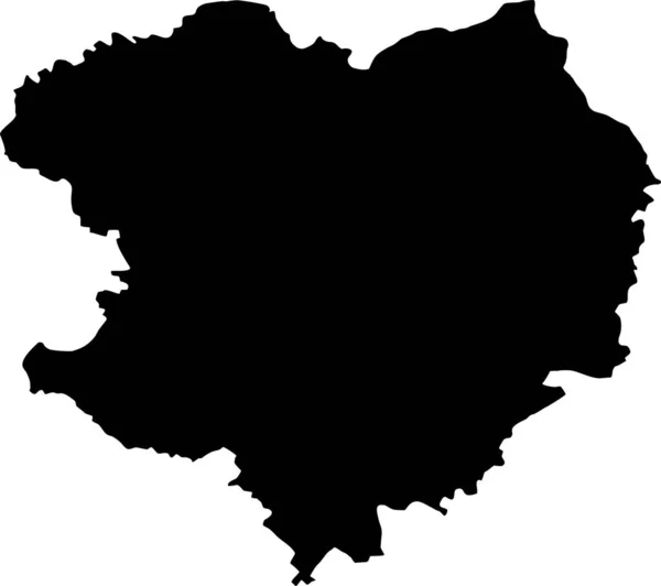 Black Flat Blank Vector Map Ukrainian Administrative Area Kharkiv Oblast — стоковий вектор