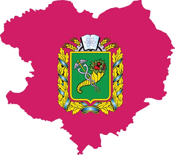 Επίπεδος Διανυσματικός Χάρτης Της Ουκρανικής Διοικητικής Περιοχής Kharkiv Oblast Ukraine — Διανυσματικό Αρχείο