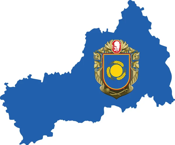 Cherkasy Oblast Ukraine Ukrán Közigazgatási Terület Lapos Vektortérképe — Stock Vector