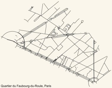 Fransa 'nın başkenti Paris' in FAUBOURG-DU-ROULE QuARTER bölgesinin klasik bej arka planda yer alan şehir yolları.