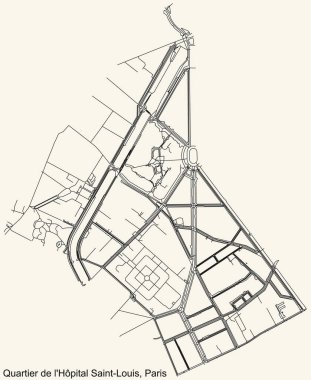Fransa 'nın başkenti Paris' in HPITAL-SAINT-LOUIS QuARTER bölgesinin klasik bej arka planda yer alan şehir yolları.