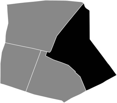 10. bölge (de l 'Entrept), Paris, Fransa' nın gri idari haritası içinde HPITAL-SAINT-LOUIS QuARTER 'ın siyah düz çizilmiş konum haritası