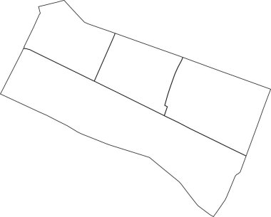 1. ARONDISSEMENT (DU LOUVRE), PARIS, FRANCE 'ın beyaz düz boş vektör idari haritası