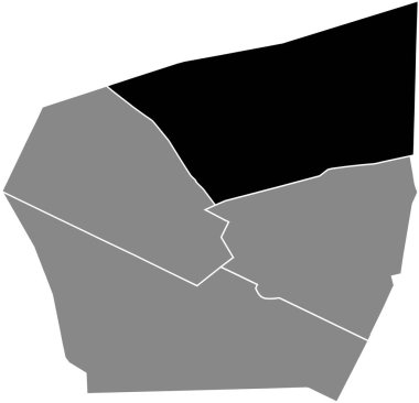 8. arrondissement (de l 'lyse), Paris, Fransa' nın gri idari haritası içinde EUROPE QuARTER 'ın siyah düz işaretli konum haritası