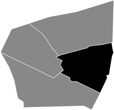 8. bölge (de l 'lyse), Paris, Fransa' nın gri yönetim haritası içinde LA MADELEINE QuARTER 'ın siyah düz işaretli konum haritası