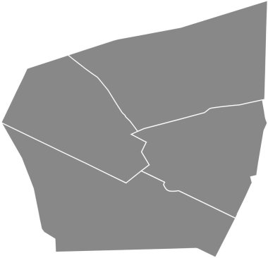 8. ARONDISSEMENT (DE L 'LYSE), PARIS, FRANCE siyah sınır çizgileri ile Gri düz boş vektör idari haritası