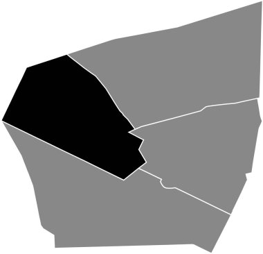 8. bölge (de l 'lyse), Paris, Fransa' nın gri idari haritasının içindeki FAUBOURG-DU-ROULE Çeyreği 'nin siyah düz çizilmiş konum haritası