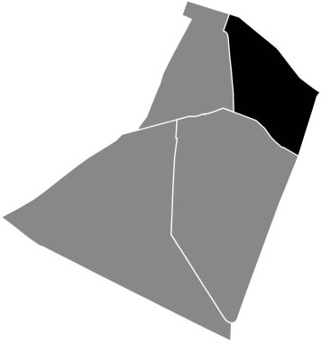 Altıncı bölgenin gri idari haritası (du Lüksemburg), Paris, Fransa