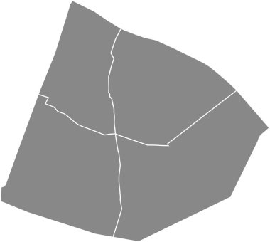 5inci ARONDISSEMENT (DU PANTHON), PARIS, FRANCE 'ın gri düz boş vektör idari haritası