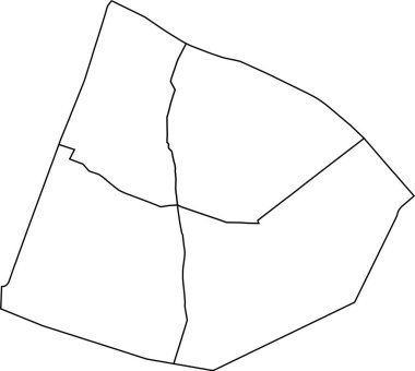 5th ARONDISSEMENT 'nin (DU PANTHON) beyaz düz boş vektör idari haritası, PARIS, FRANCE