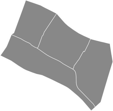 4th ARONDISSEMENT (DE L 'HTEL-DE-VILLE), PARIS, FRANCE siyah sınır çizgileri ile Gri düz boş vektör idari haritası