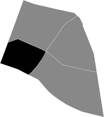 Üçüncü bölge (Du Temple), Paris, Fransa 'nın gri yönetim haritasının içinde SAINTE-AVOYE QuARTER' ın siyah düz çizilmiş konum haritası