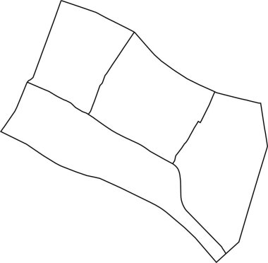 4th ARONDISSEMENT (DE L 'HTEL-DE-VILLE), PARIS, FRANCE siyah sınır çizgileri ile beyaz boş vektör idari haritası