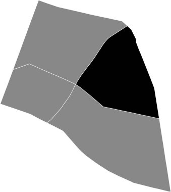 ENFANTS-ROUGES Çeyreği 'nin siyah düz ve boş konum haritası 3. bölge (Du Tapınağı), Paris, Fransa' nın gri idari haritası içinde