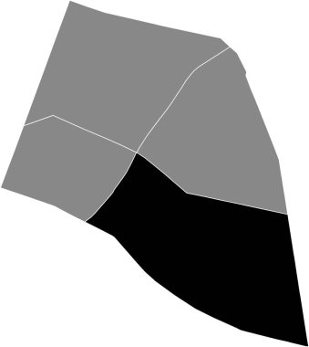 Du Tapınağı 'nın gri yönetim haritasında ARCHIVES QuARTER' ın siyah düz çizilmiş konum haritası (Du Tapınağı), Paris, Fransa