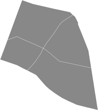 3RD ARONDISSEMENT 'nin (DU TEMPLE), PARIS, FRANCE' ın siyah sınır çizgilerine sahip gri düz boş vektör idari haritası