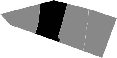 İkinci arrondissement (De la Bourse), Paris, Fransa 'nın gri yönetim haritası içindeki VİVIENNE QuARTER' ın siyah düz ve boş konum haritası