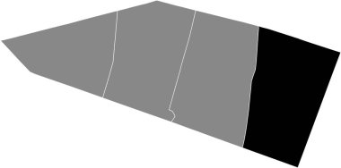 BONNE-NOUVELLE Çeyreği 'nin siyah, düz, boş konum haritası. İkinci arrondissement (De la Bourse) gri idari haritası, Paris, Fransa