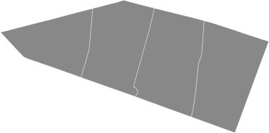 2ND ARONDISSEMENT 'nin (DE LA BOURSE) gri düz boş vektör idari haritası, PARIS, FRANCE