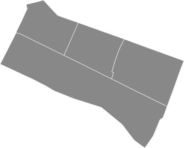 1. ARONDISSEMENT 'nin (DU LOUVRE), PARIS, FRANCE' ın siyah sınır çizgilerine sahip gri düz boş vektör idari haritası