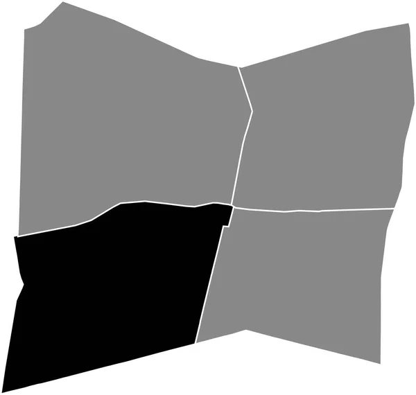 Black Flat Blank Highlighted Location Map Chausse Antin Quarter Gray — Stockový vektor