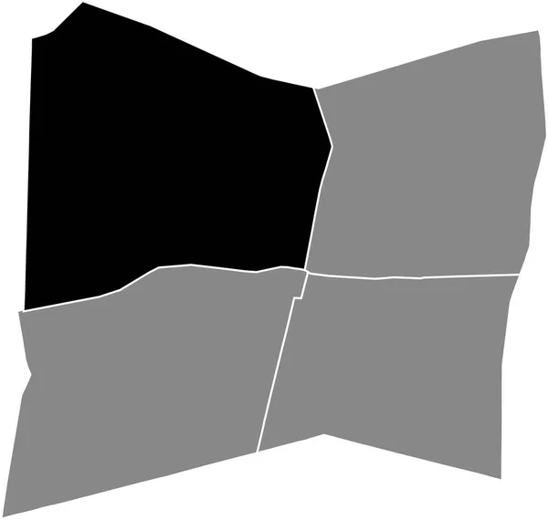 Black Flat Blank Highlighted Location Map Saint Georges Quarter Gray — Stockový vektor