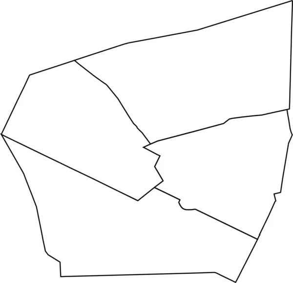 Bílá Plochá Vektorová Administrativní Mapa Arondissement Lyse Paříž Francie Černými — Stockový vektor