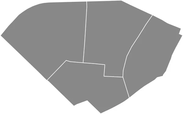Gray Flat Blank Vector Administrative Map 7Th Arondissement Palais Bourbon —  Vetores de Stock