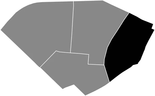 Black Flat Blank Highlighted Location Map Saint Thomas Aquin Quarter — Stock Vector