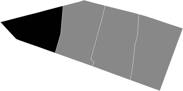 ブルース フランスの灰色の行政地図の中にGaillon Quarterの黒のフラットブランクハイライト位置マップ — ストックベクタ