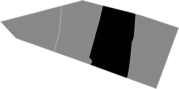Black Flat Blank Highlighted Location Map Mail Quarter Gray Administrative — Stockový vektor
