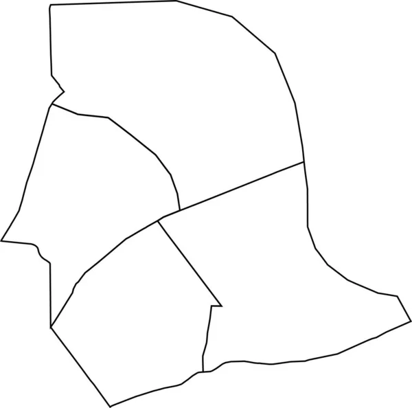 Векторная Белая Плоская Бланковая Административная Карта 19Th Arondissement Des Bufes — стоковый вектор