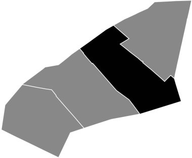 17. bölge (des Batignolles-Monceau), Paris, Fransa 'nın gri yönetim haritası içinde BATIGNOLLES QuARTER' ın siyah düz çizilmiş konum haritası