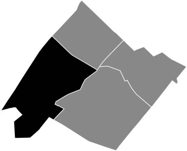 15. bölge (de Vaugirard), Paris, Fransa 'nın gri yönetim haritası içinde JAVEL QuARTER' ın siyah düz ve boş konum haritası