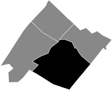 15. bölge (de Vaugirard), Paris, Fransa 'nın gri yönetim haritası içinde SAINT-LAMBERT QuARTER' ın siyah düz çizilmiş konum haritası